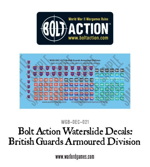 Bolt Action: Waterslide Decals - British Guards Armoured Division