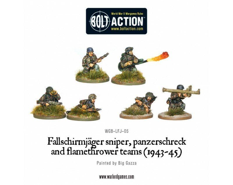 Fallschirmjäger Sniper, Panzerschreck & Flamethrower, 15,00