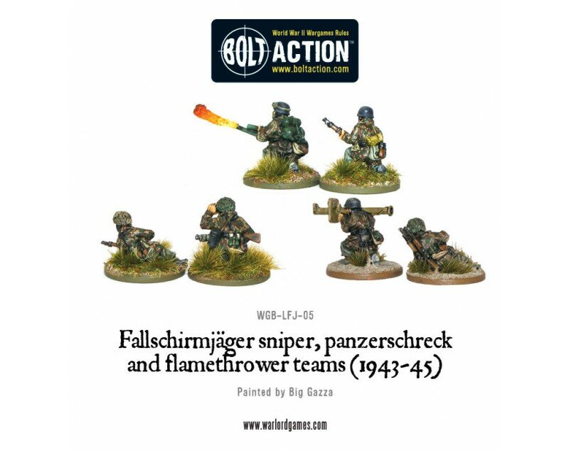 Fallschirmjäger Sniper, Panzerschreck & Flamethrower, 15,00