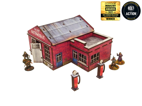 WW2 Normandy Garage with Petrol Station (28mm)