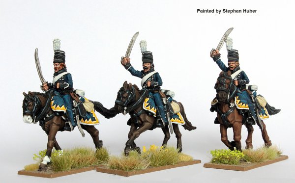 1806 Prussian Army: Hussars in Milirtons, wearing Pelisse, Charging