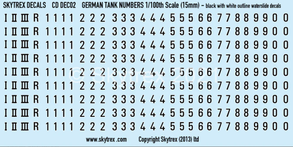 German Tank Numbers - Black (15mm) (CDDEC02)