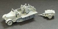 Sdkfz 7/1 8 ton Halftrack with Quad 20mm AA, Ammo Trailer...