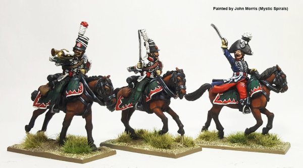 1806 Prussian Army: Hussar Command in Peaked Mirlitons, Galloping