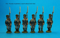 Six Prussian Musketeers in March-Attack Poses