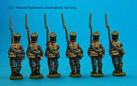 Six Prussian Musketeers in March-Attack Poses