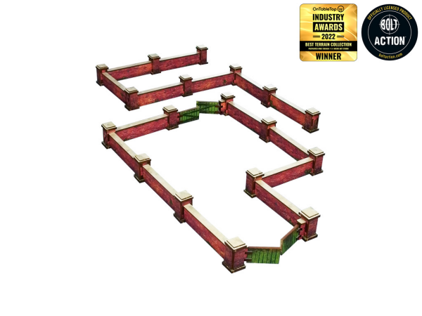 WW2 Normandy Wall with Gate (Low) (28mm)