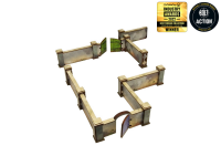 WW2 Normandy Wall with Gate (High) (28mm)