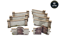 WW2 Normandy Stone Wall with Gate (High) (28mm)