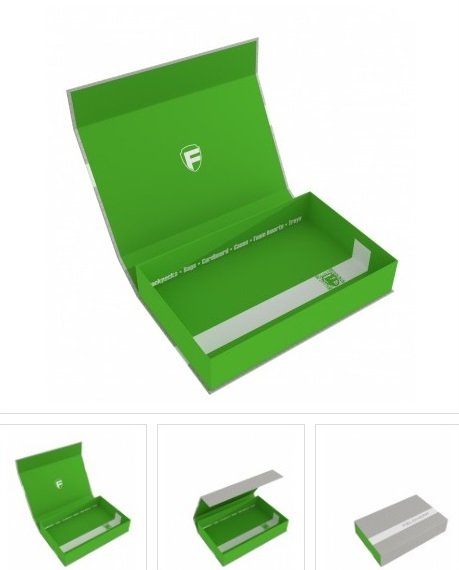 55mm Feldherr Magnetic Box Half-Size - Green, Empty